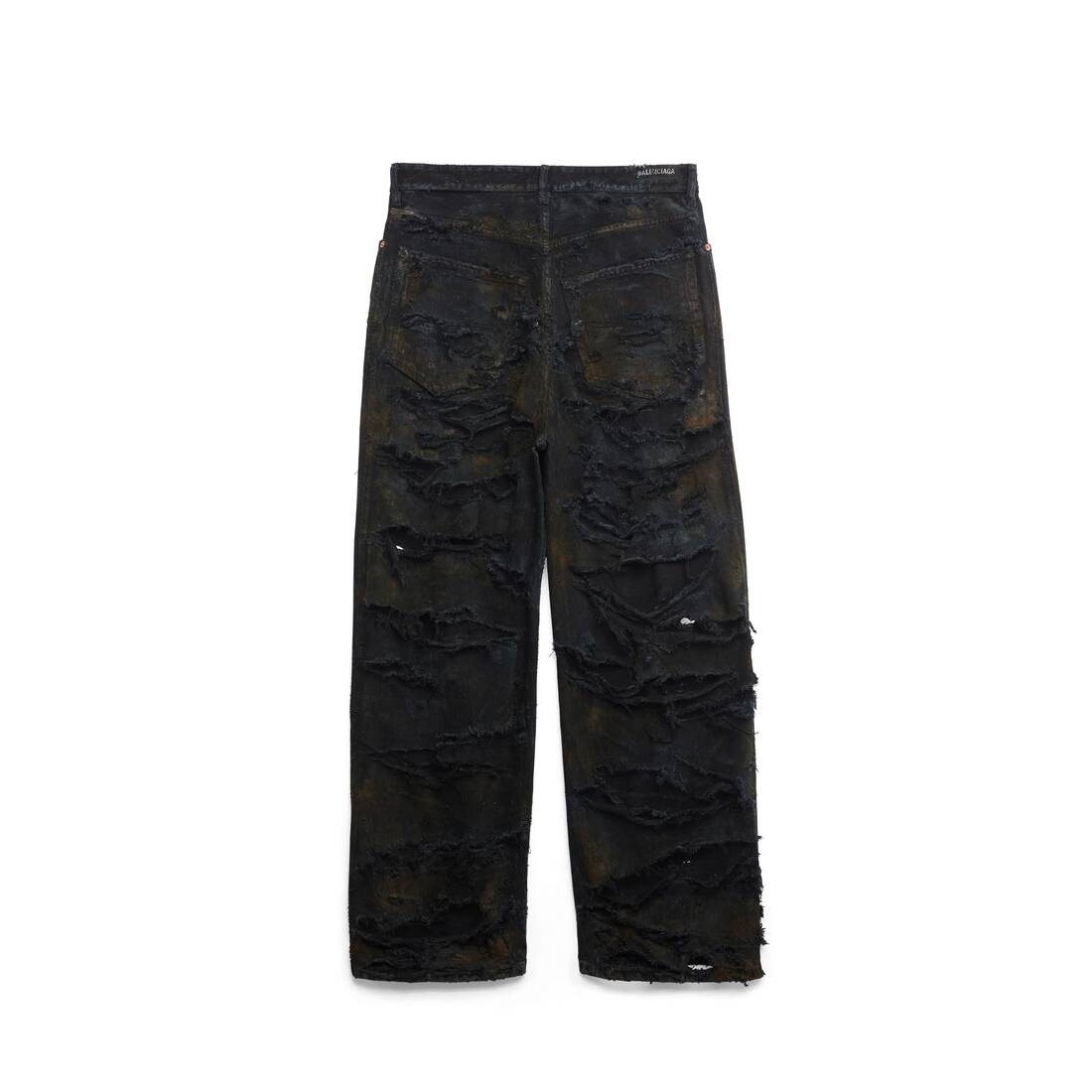 Super Destroyed Baggy Pants in Black - 6