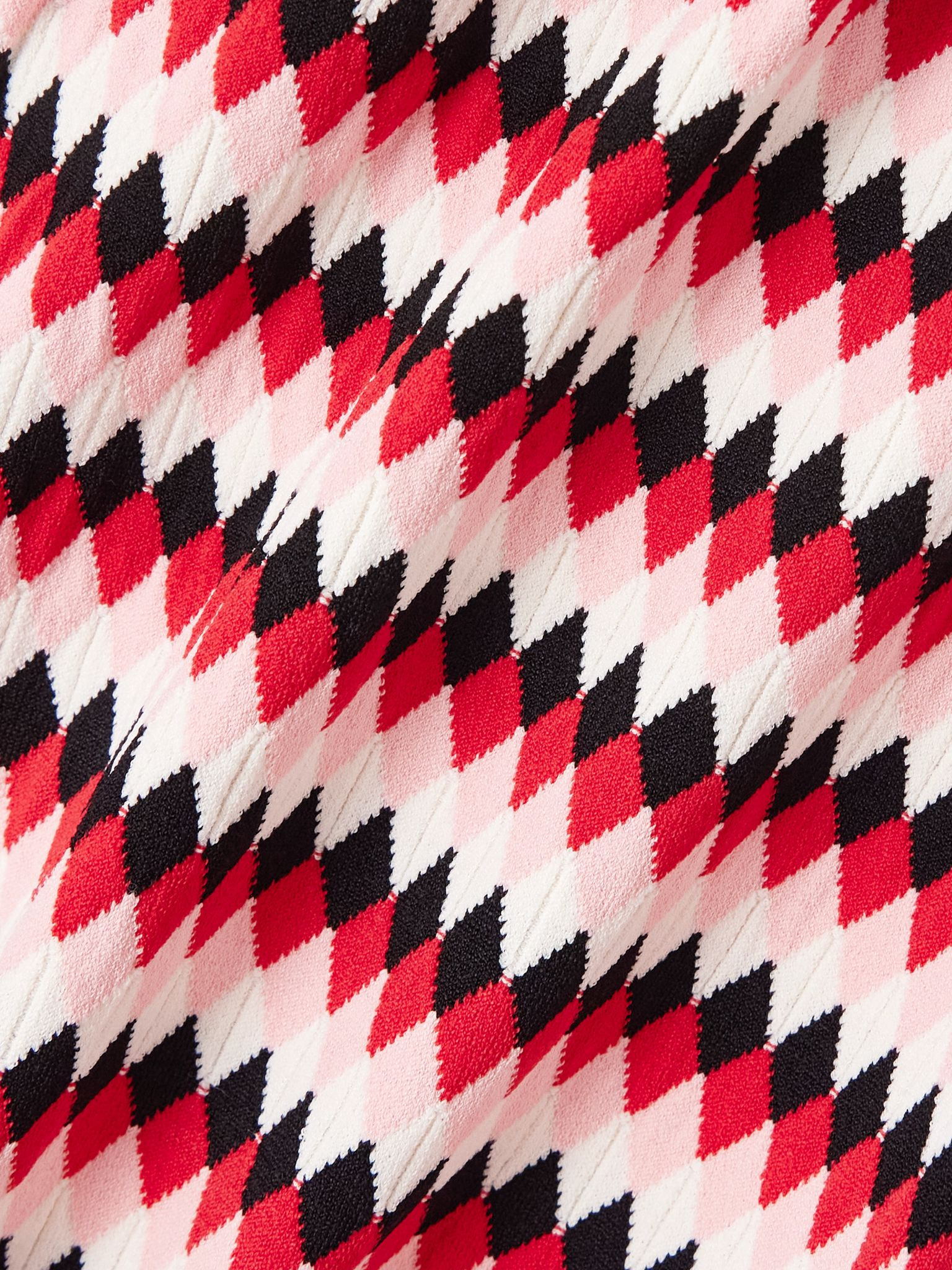Cropped wide-leg jacquard-knit pants Red - 5