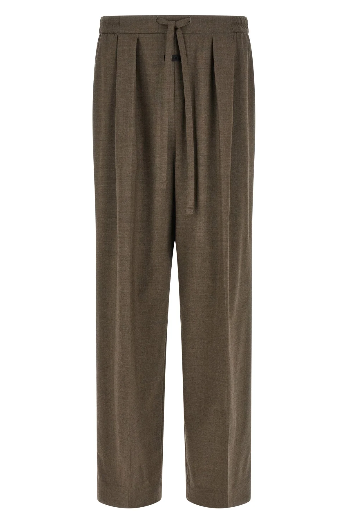Mélange Brown Wool Trousers - 1