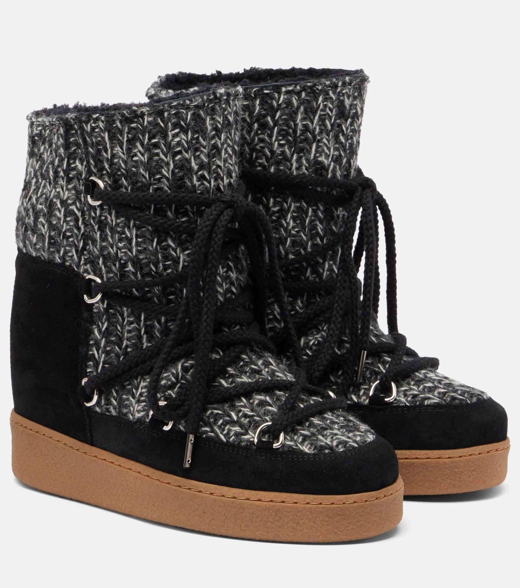 Suede-trimmed snow boots - 1