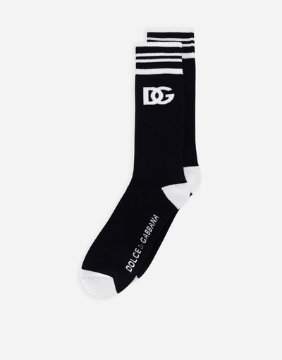 Dolce & Gabbana Stretch cotton socks with jacquard DG logo outlook