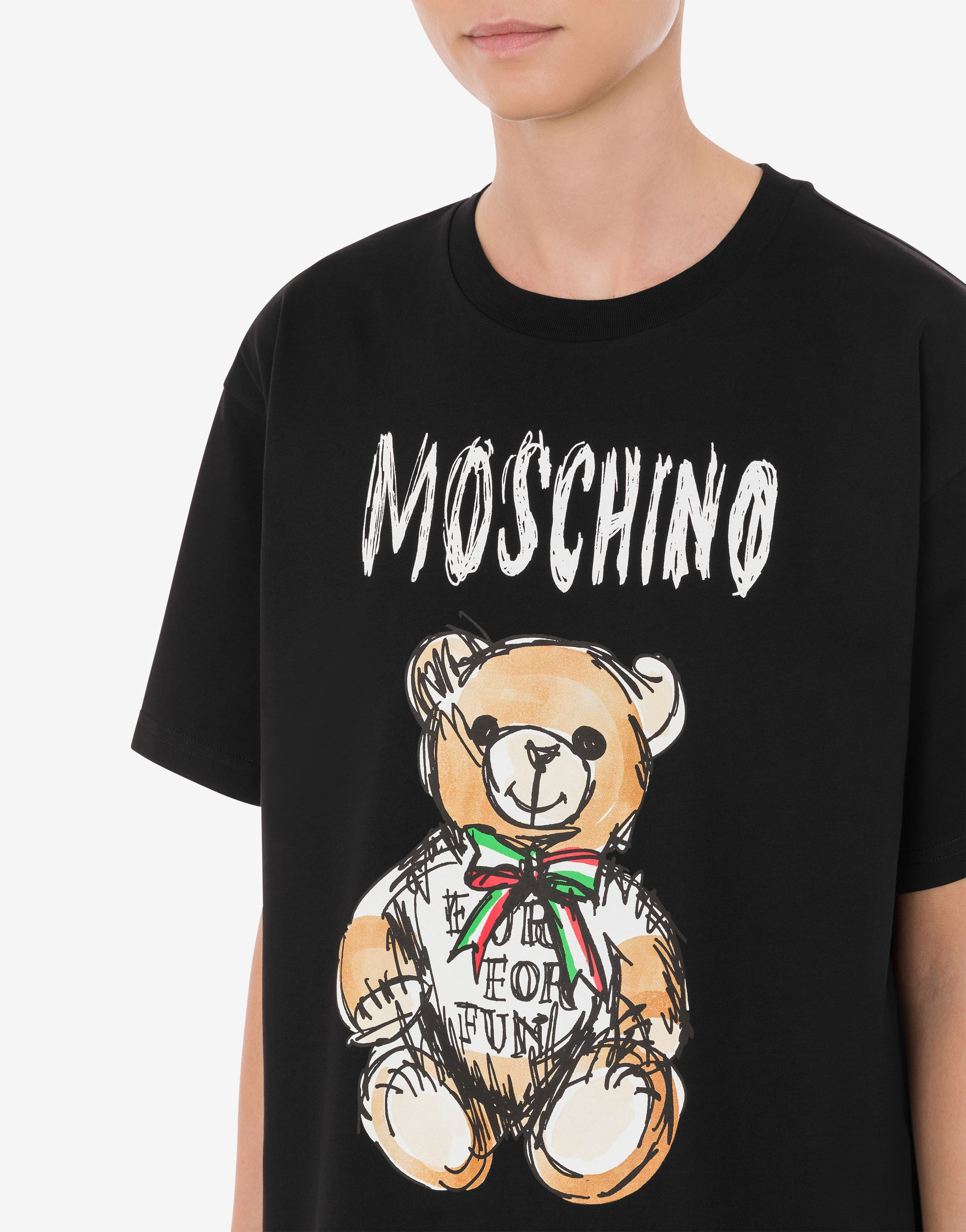 DRAWN TEDDY BEAR ORGANIC JERSEY T-SHIRT - 4