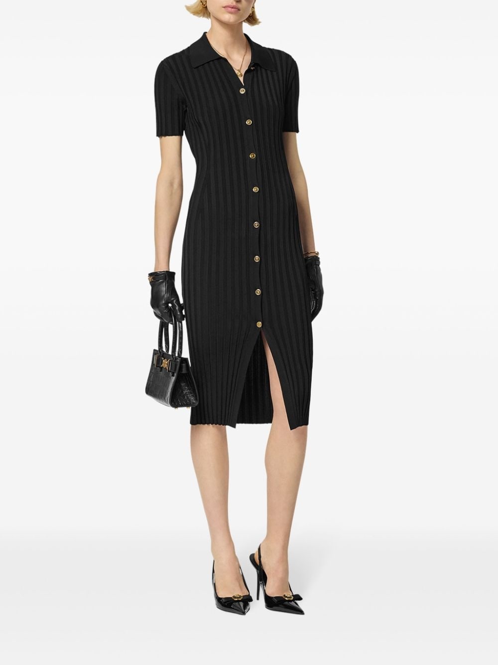 knitted midi shirt dress - 2