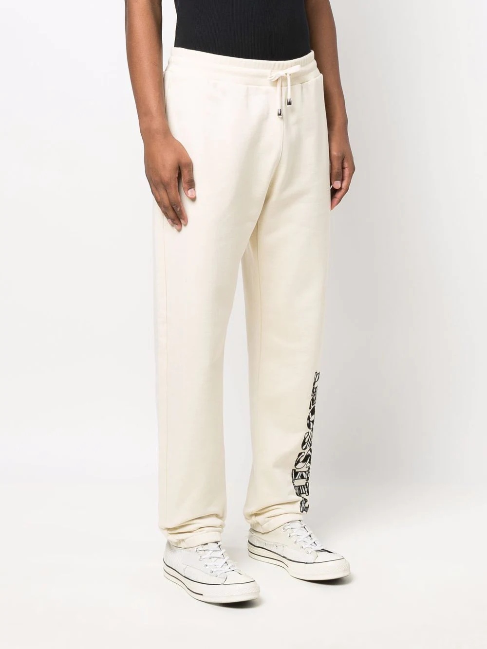 appliqué-logo drawstring joggers - 3