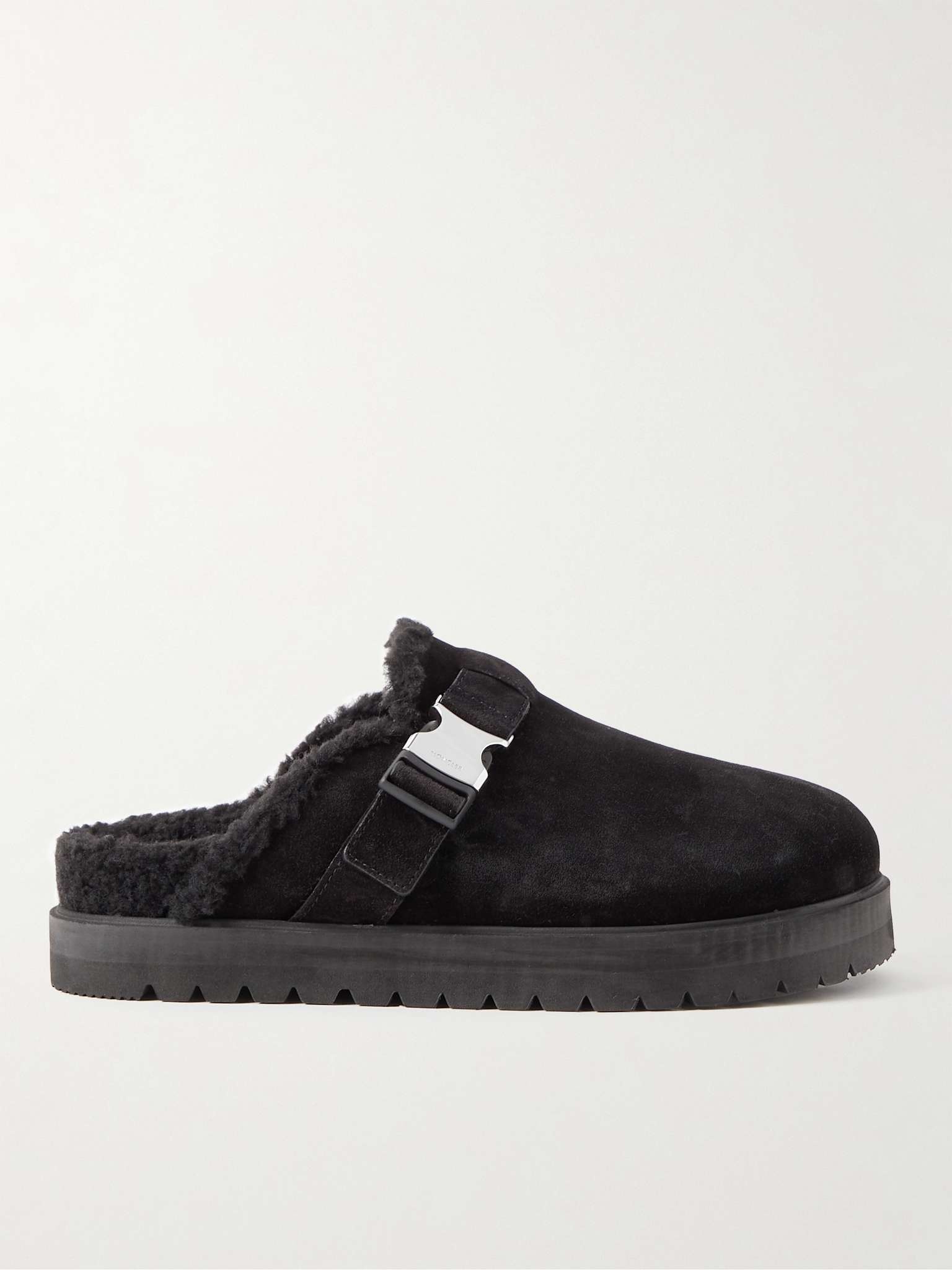 Mon Faux Shearling-Lined Suede Clogs - 1