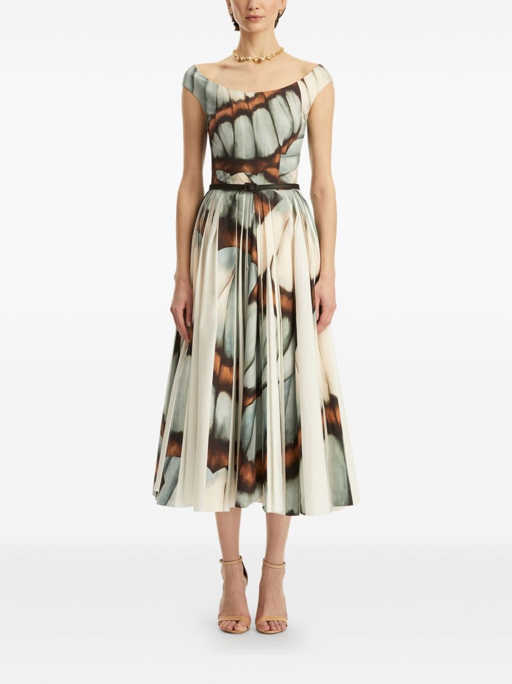 printed poplin dress - 3