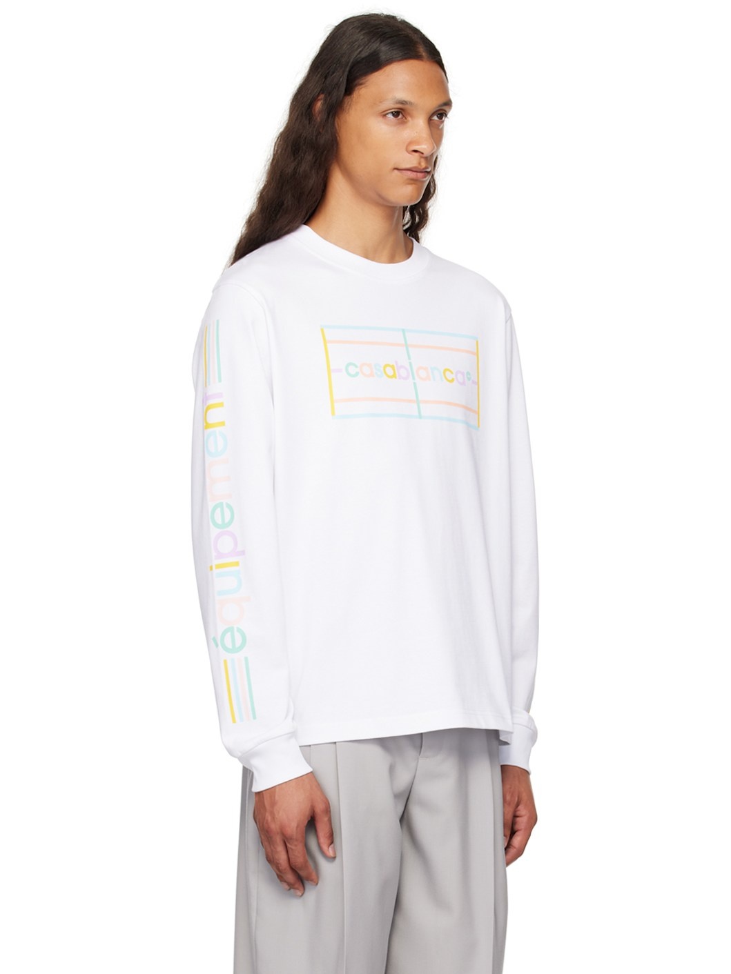 White Pastel Court Long Sleeve T-Shirt - 2