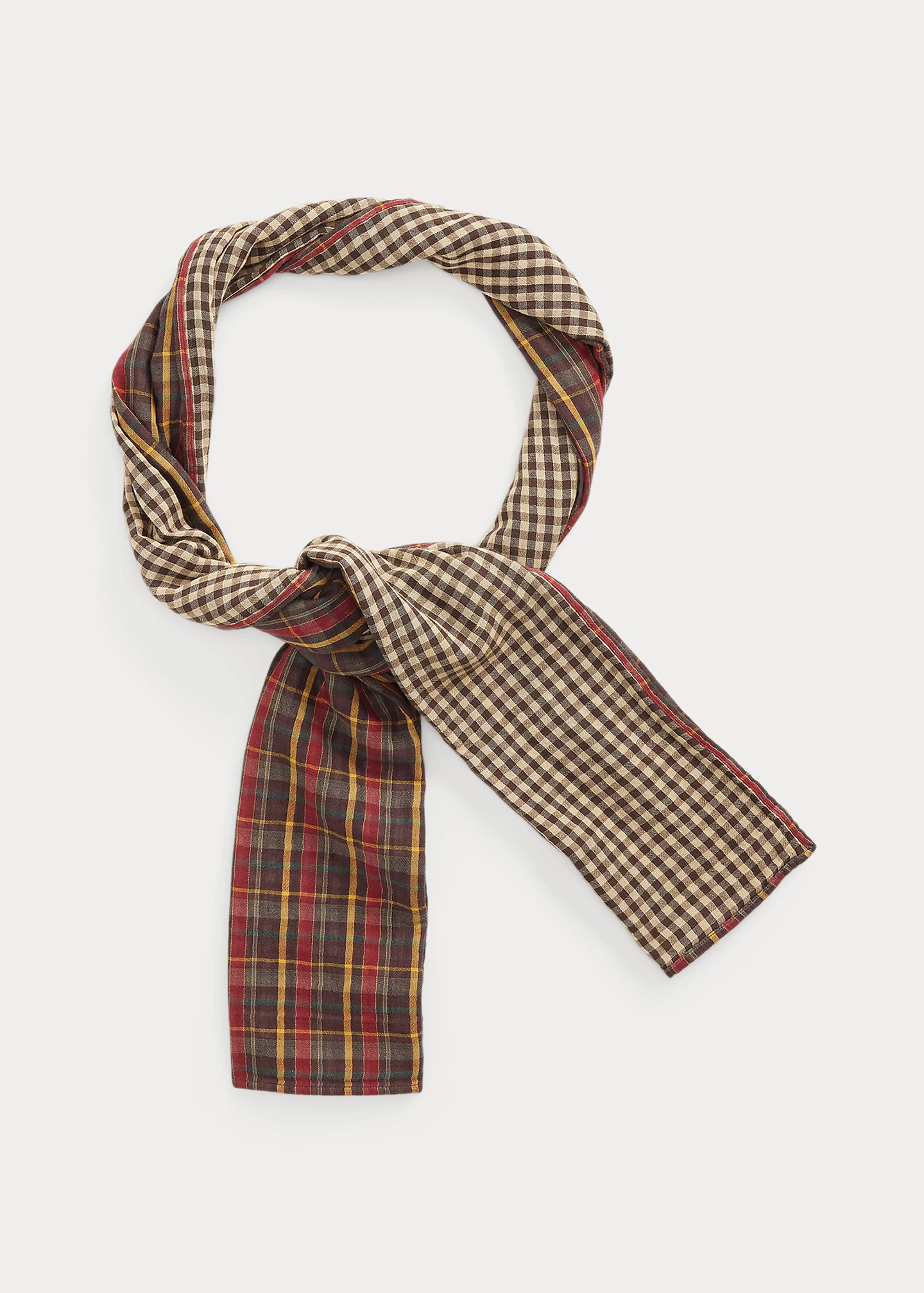 Plaid Double-Faced Cotton Scarf - 2