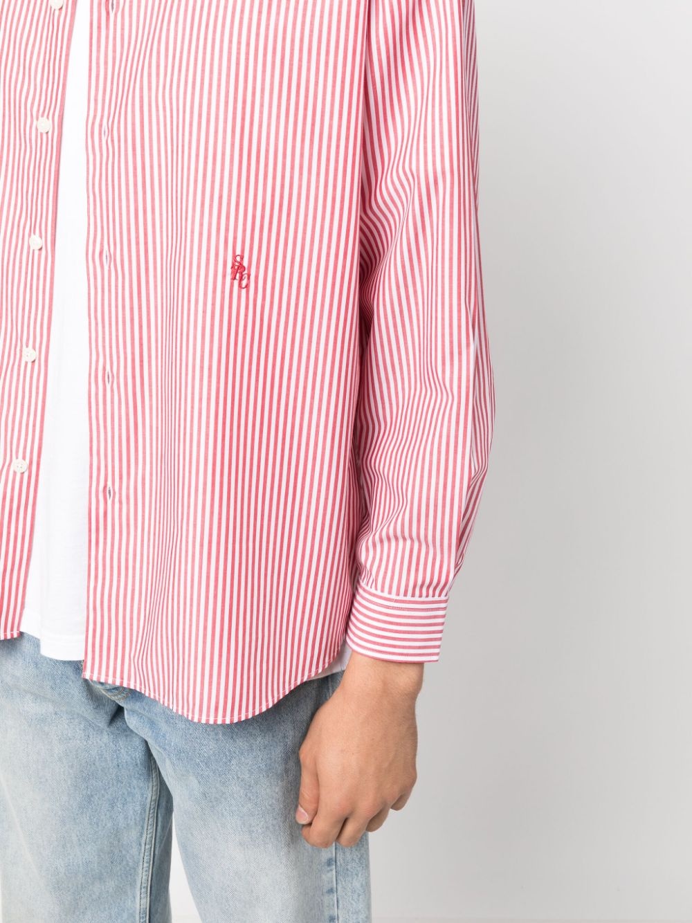 stripe-print cotton shirt - 5