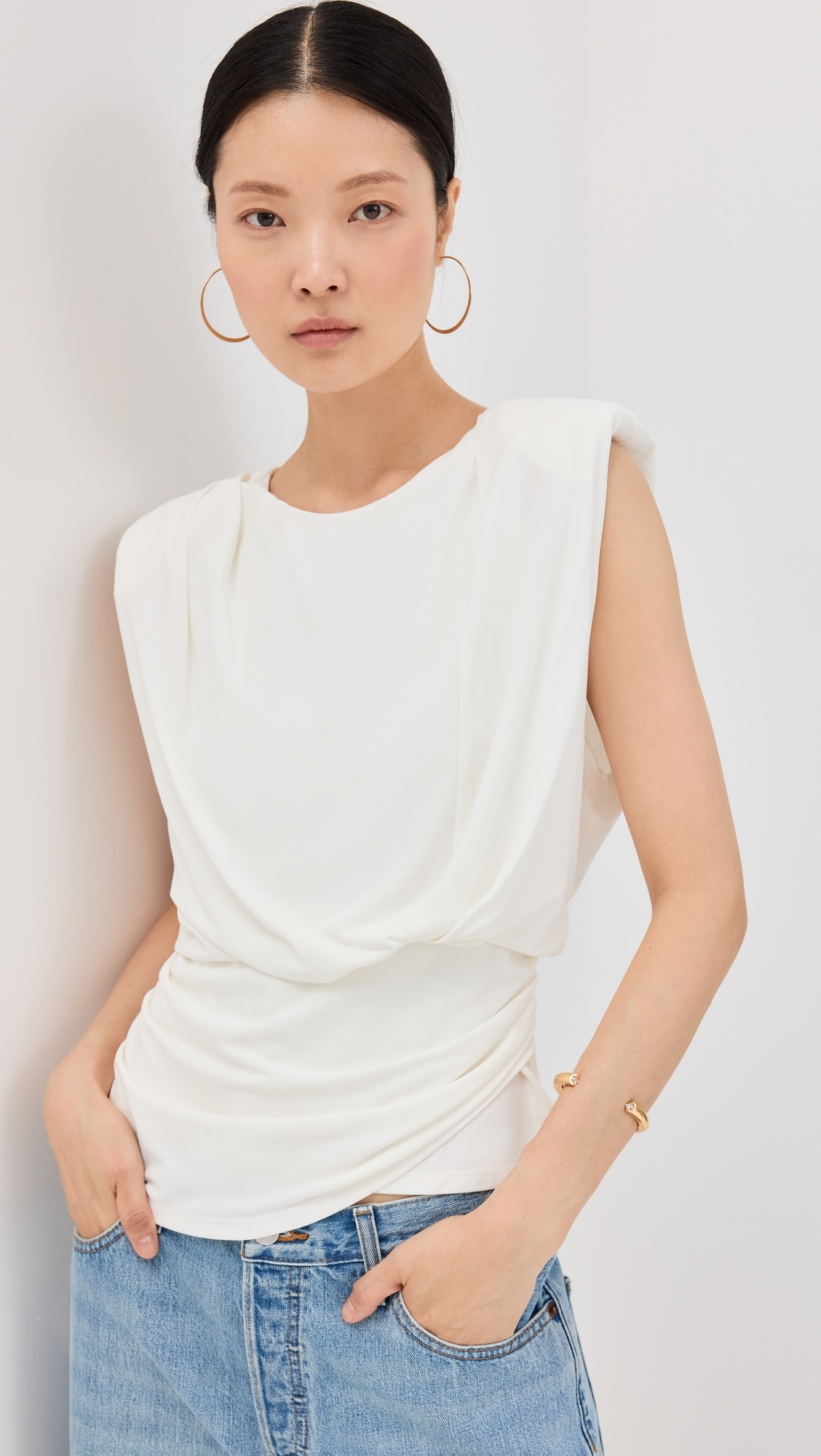 Daton Sleeveless Draped Top - 1