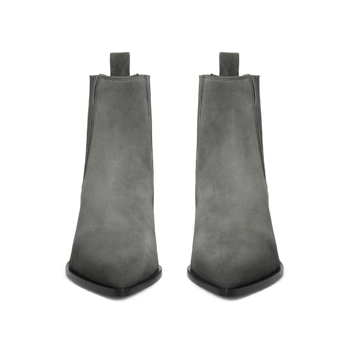Women's grey suede texan ankle boot - 4
