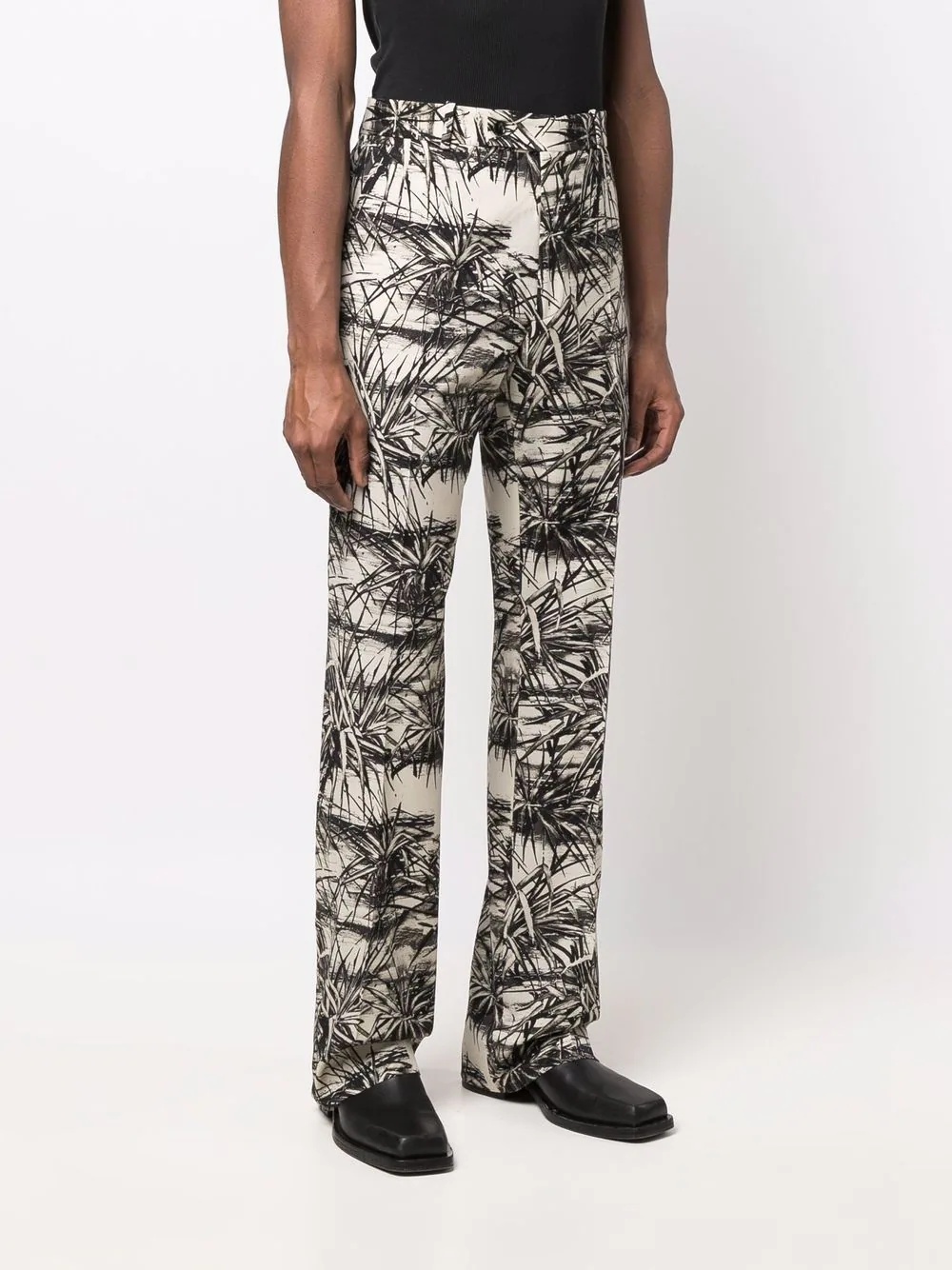 graphic-print flared trousers - 3