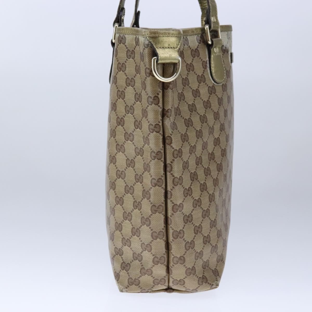 GUCCI GG Crystal Tote Bag Coated Canvas Beige Gold - 3