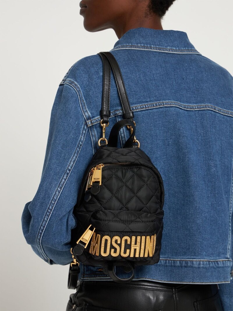 【送料&関税込】Moschino Mini Quilted Backpack Moschino LOGO QUILTED MINI BACKPACK | luisaviaroma | REVERSIBLE