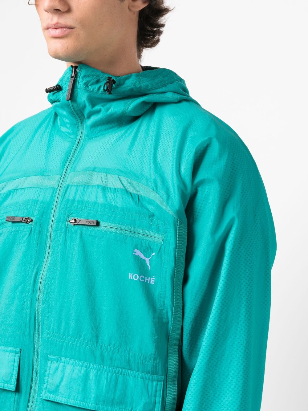 x Koché reversible zip-up hooded jacket - 5