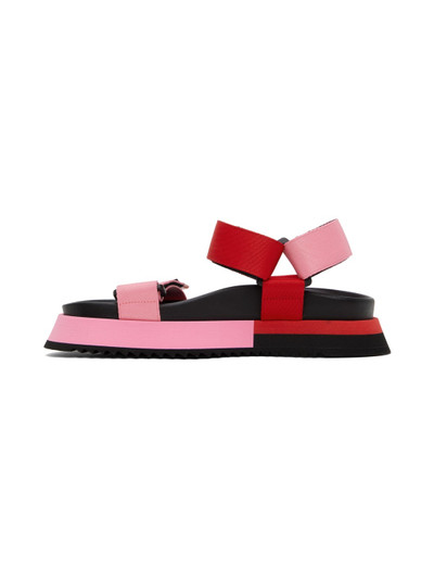 Moschino Pink & Red Logo Tape Sandals outlook