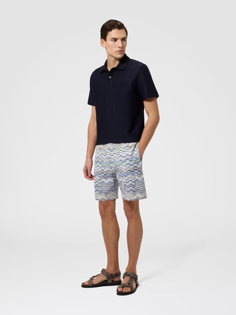 Missoni Cotton shorts with Raschel knit and Greek motif outlook