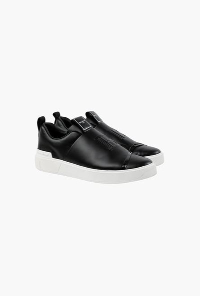 Balmain Smooth black and white leather B-Court Easy sneakers with embossed black Balmain monogram outlook