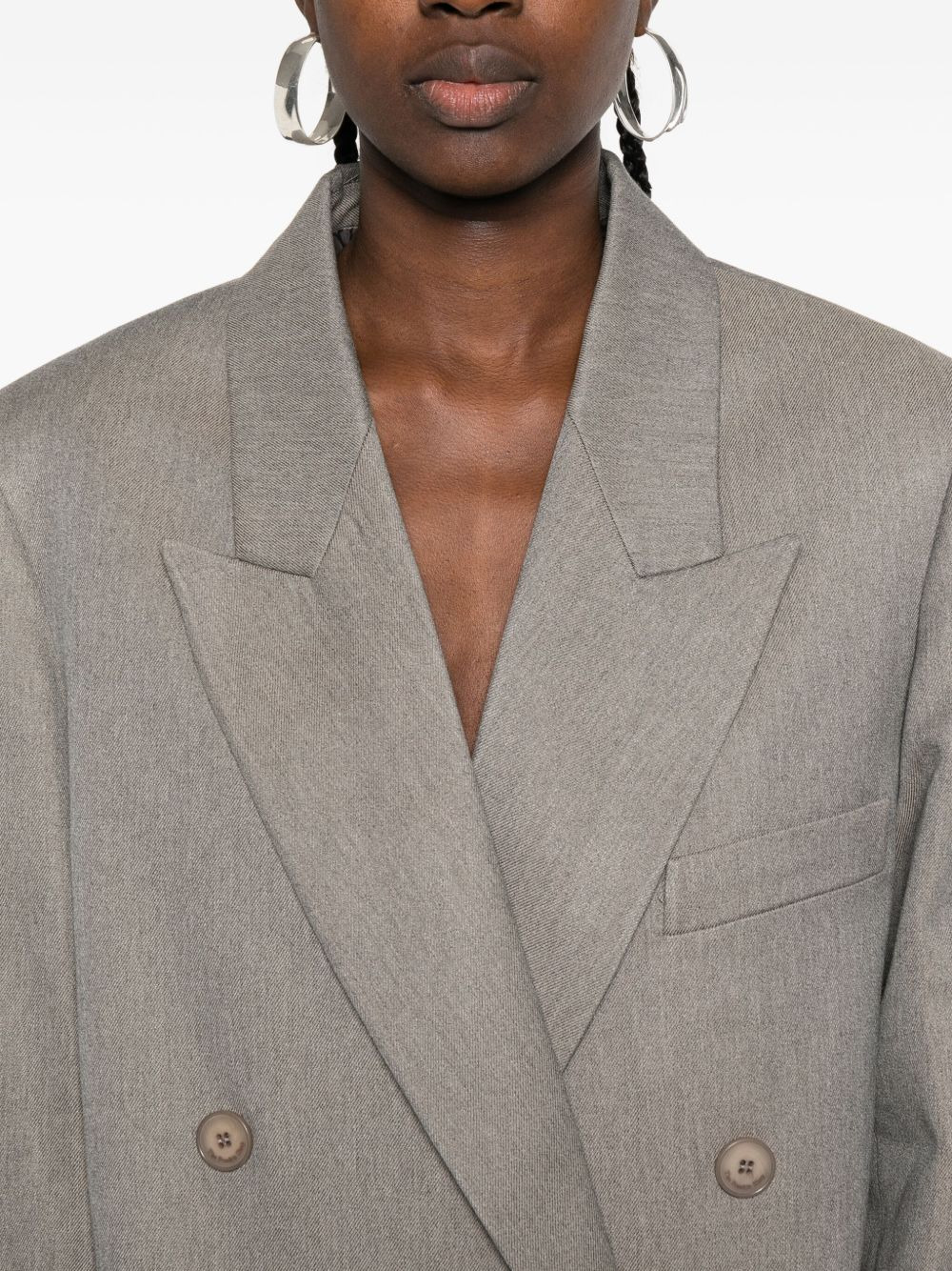 double-breasted peak-lapel coat - 5