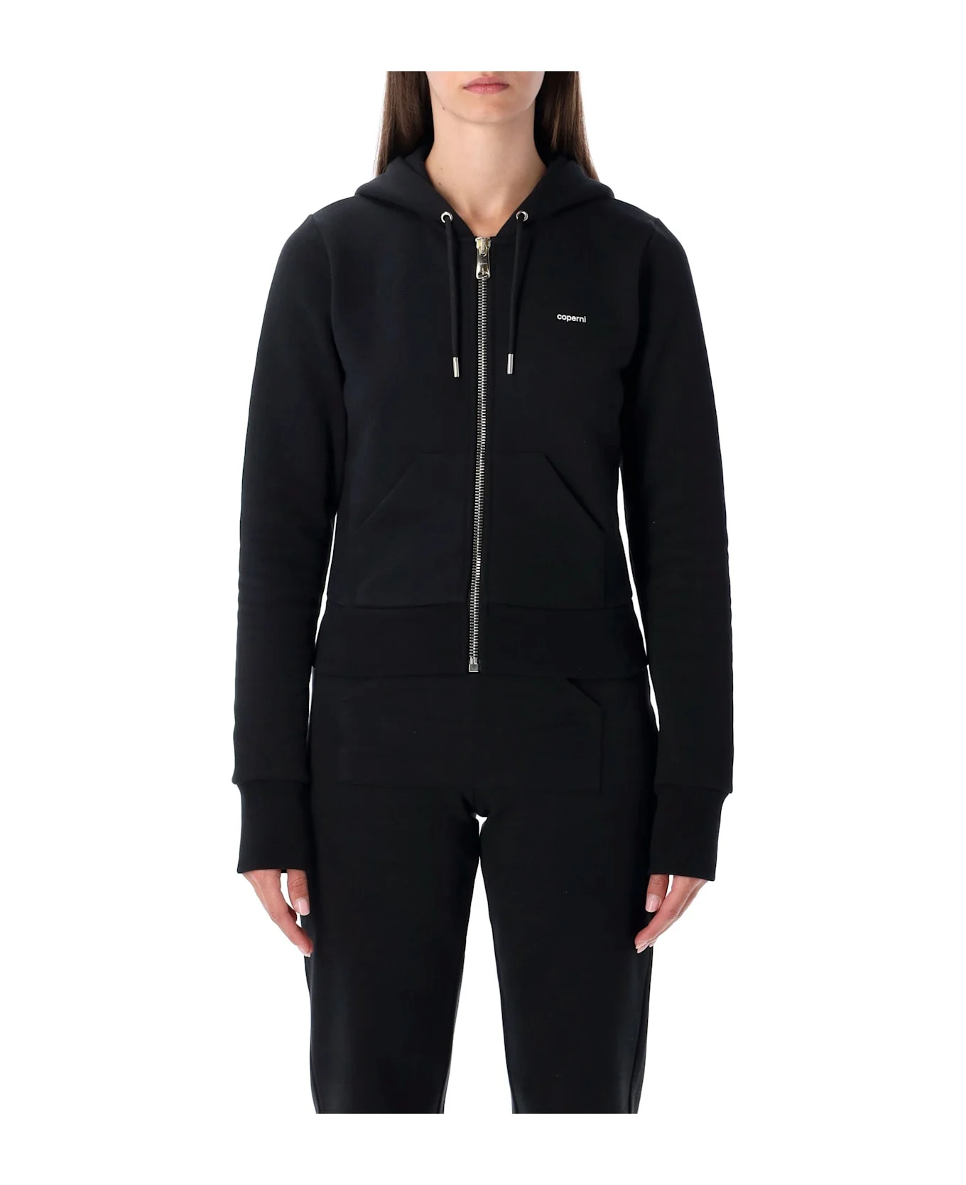 Coperni Fitted Zip-up Grey Organic Cotton Hoodie - 1