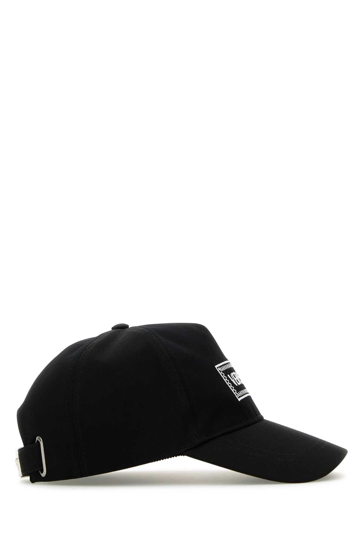 Versace Men Black Cotton Baseball Cap - 2
