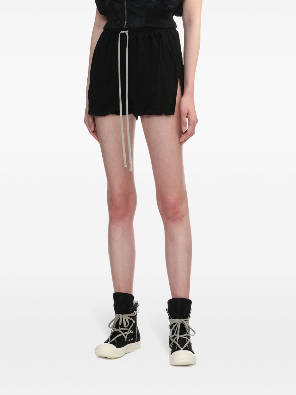 side-slits cotton shorts - 3