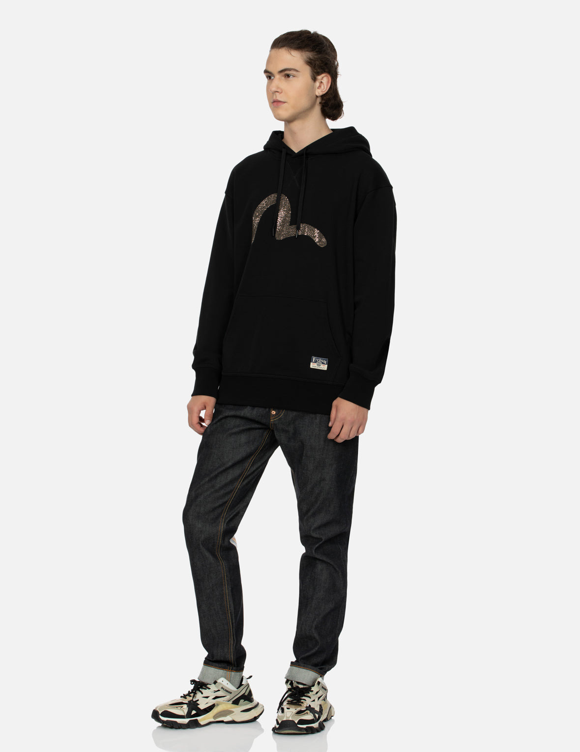 RHINESTONE SEAGULL RELAX FIT HOODIE - 3