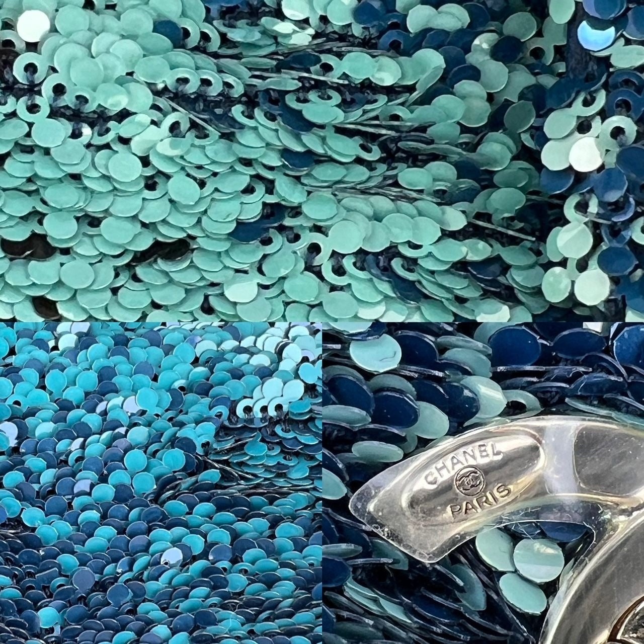 Chanel Shaded Sequins Mini Flap Green, Blue, black Shoulder Bag - 7