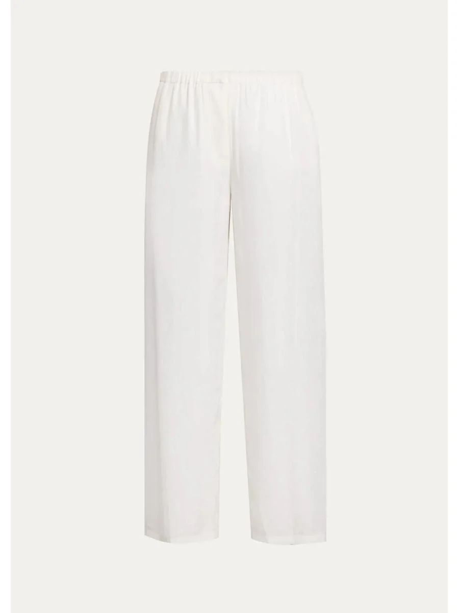 Flowy Silk Twill Pants - 1