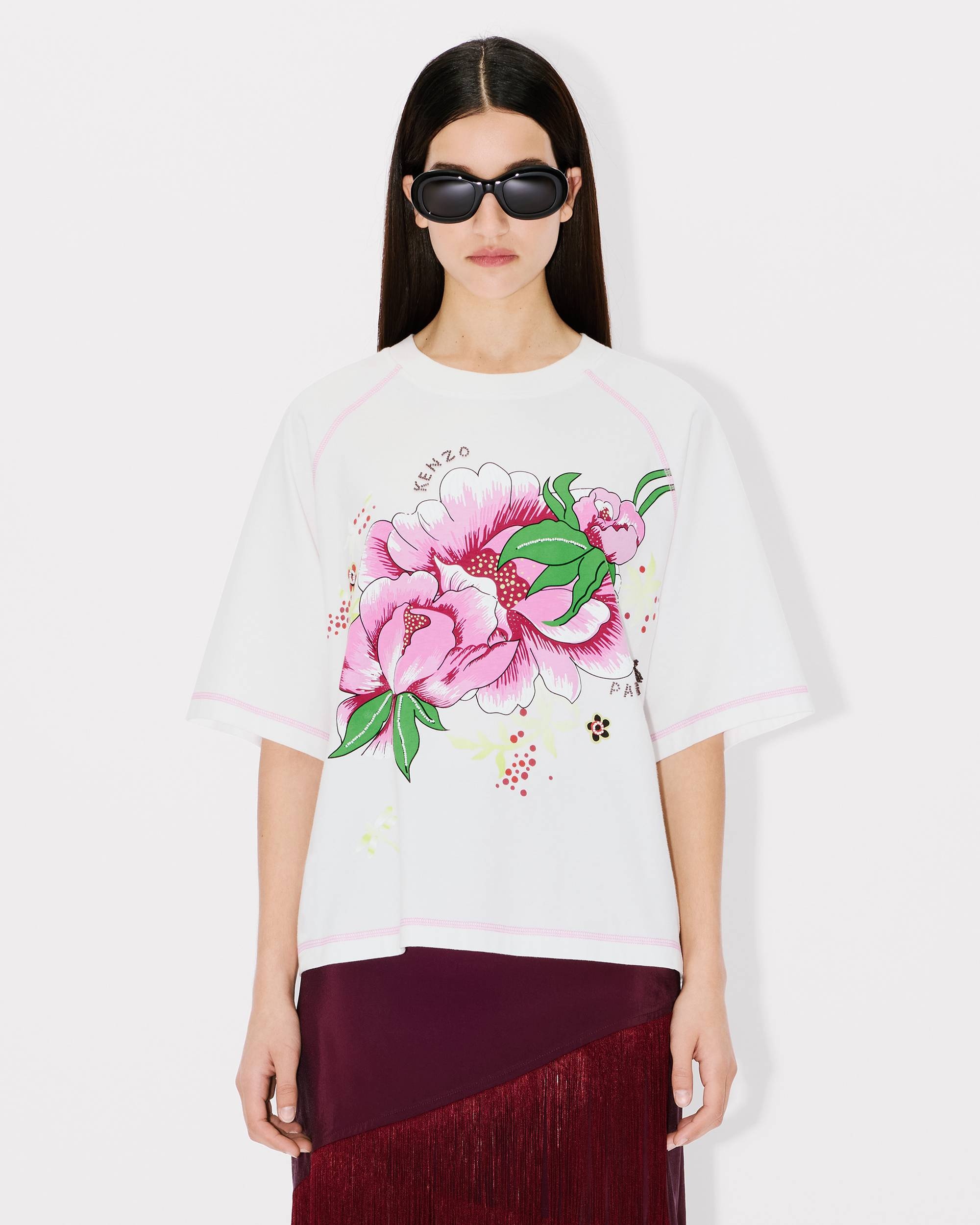'KENZO Peonies' T-shirt in cotton - 3