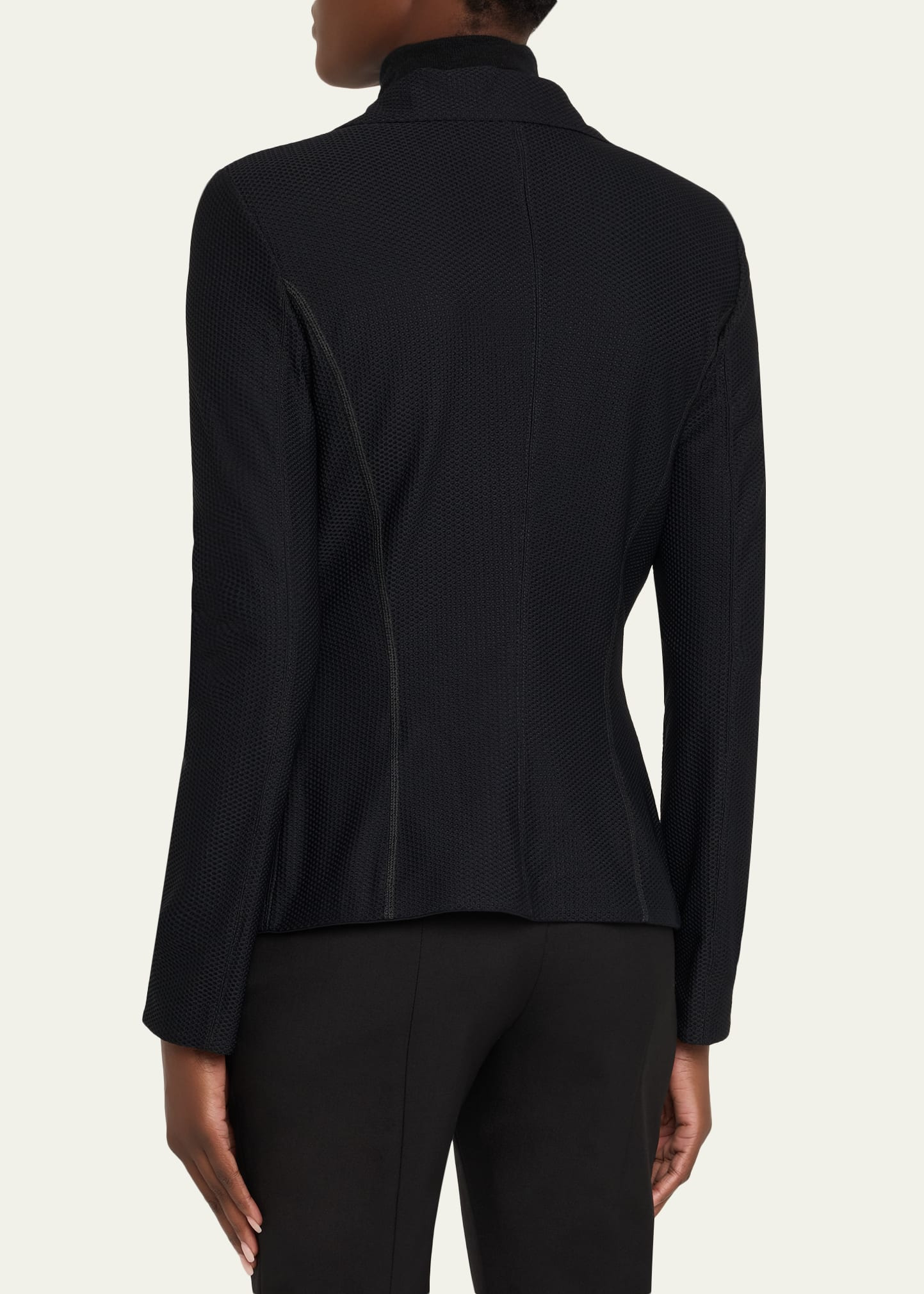 Rice Stitch Jersey Single-Breasted Jacket - 3