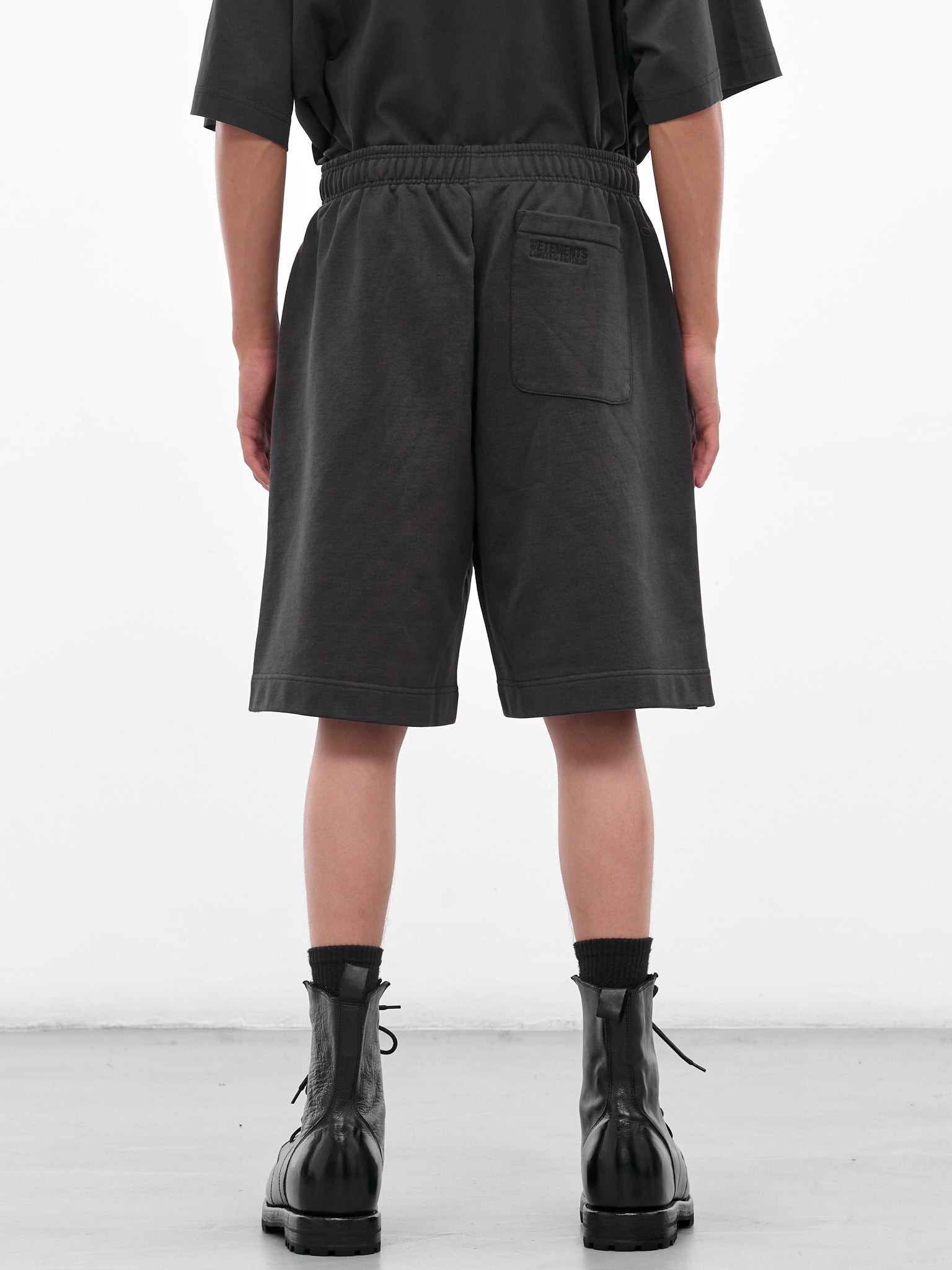 Black 'Polizei' Molton Shorts - 3