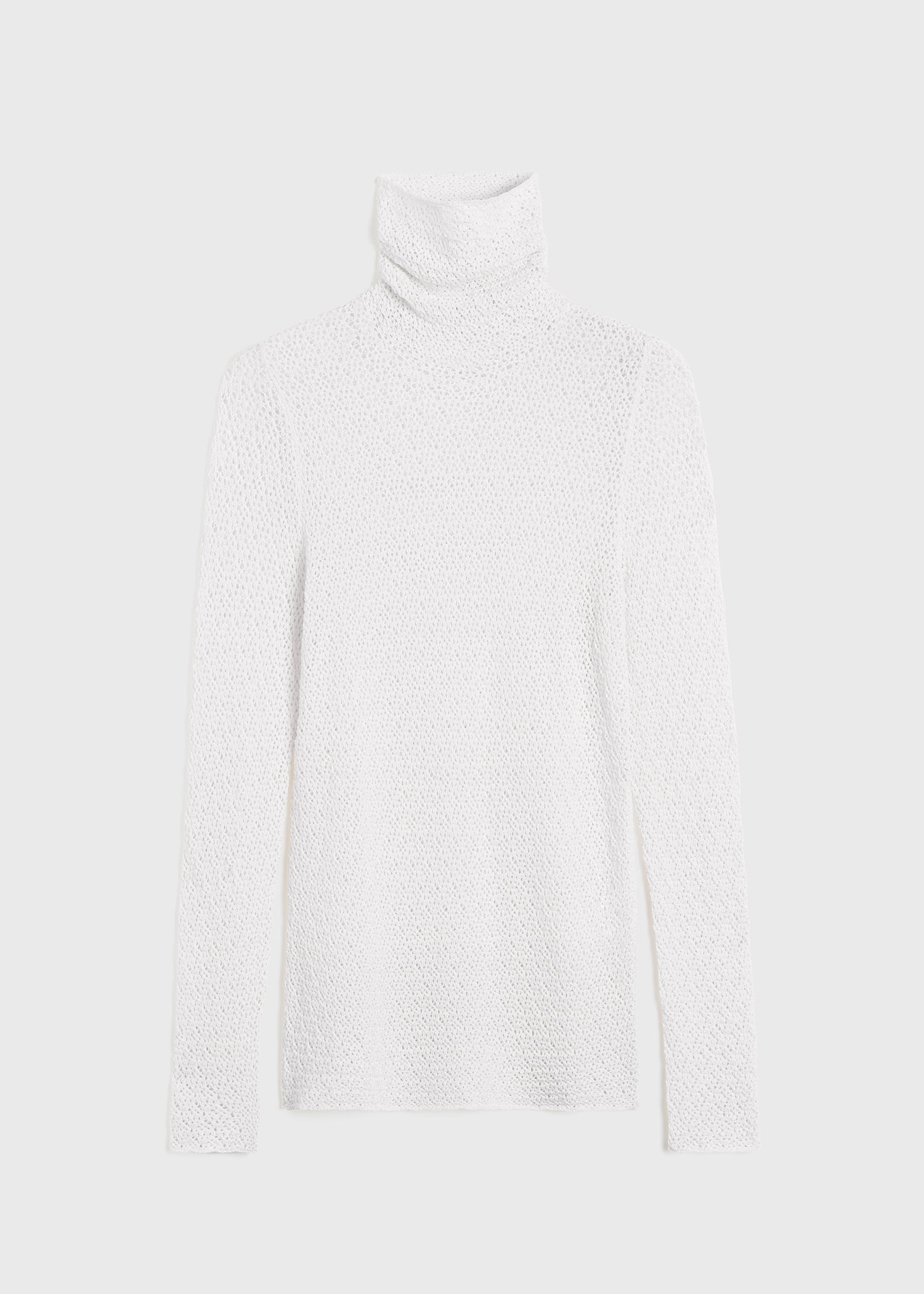 High-neck crochet top off white - 1