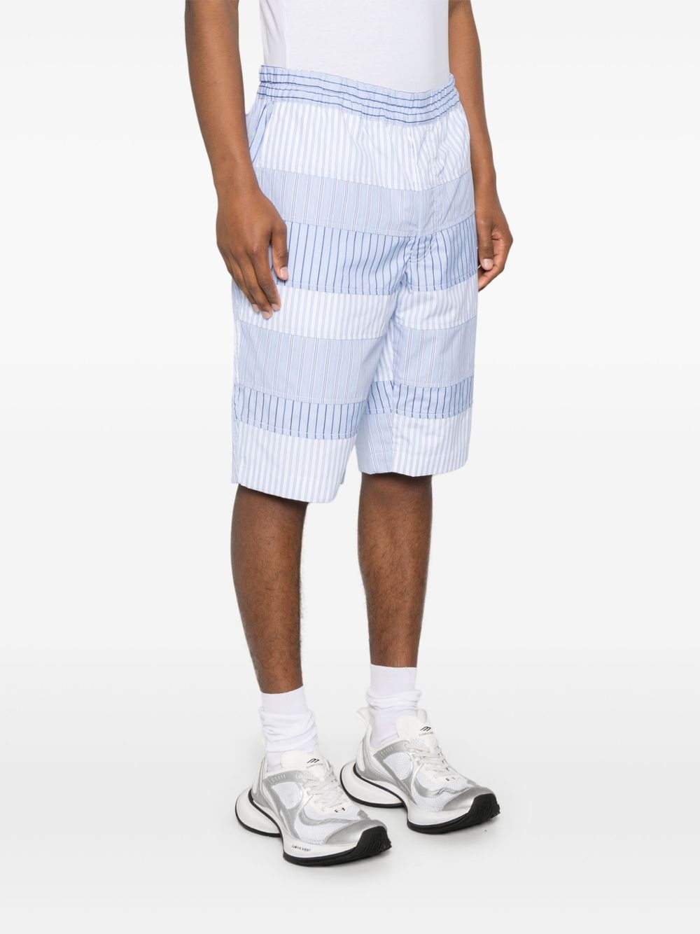 layered striped shorts - 3