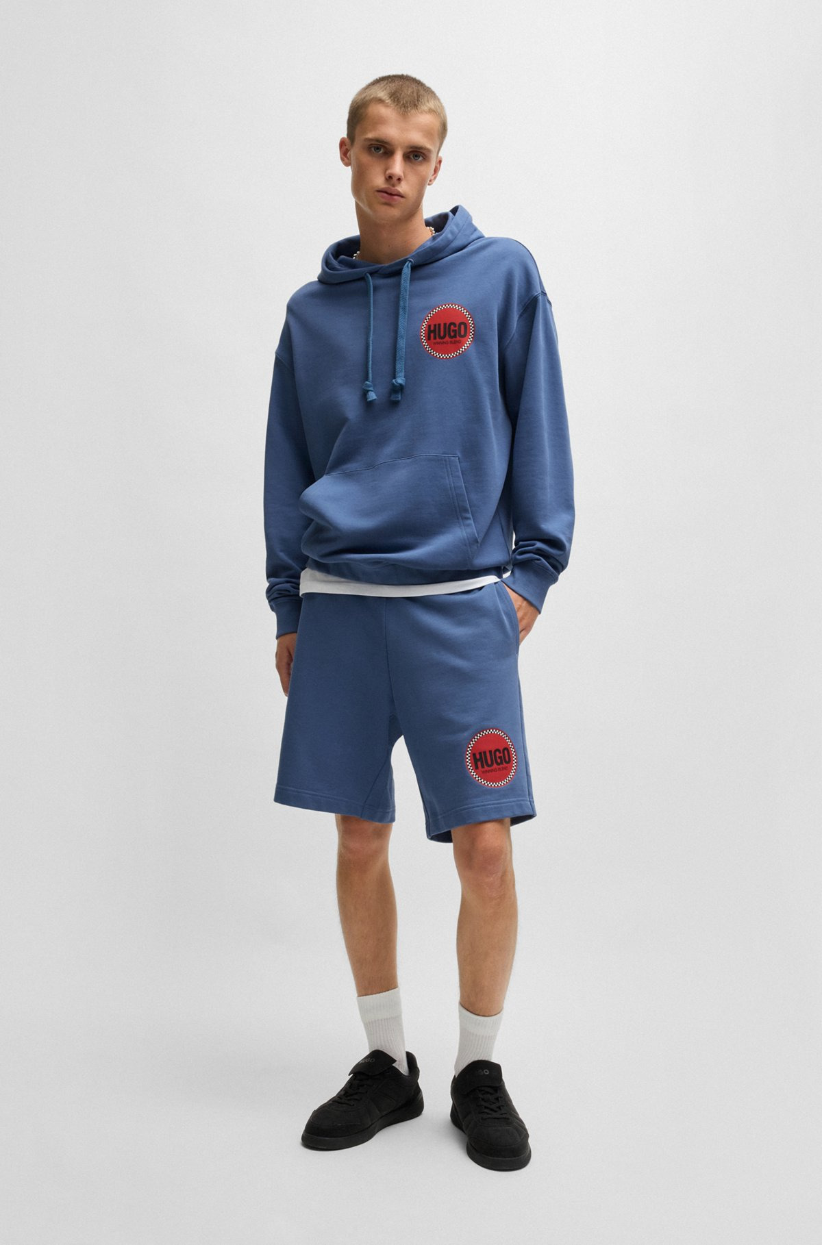 COTTON-TERRY RELAXED-FIT HOODIE WITH LOGO PRINTS - 4