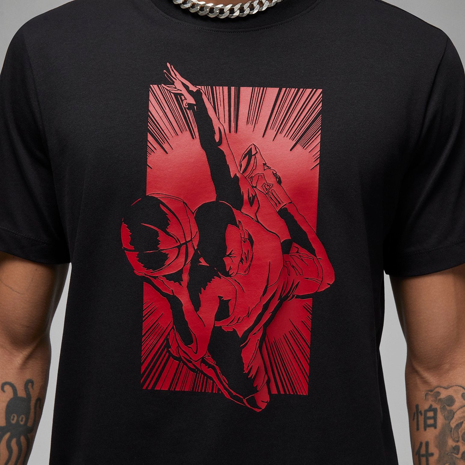 Air Jordan Graphic T-Shirt 'Black Red' FB7462-010 - 2
