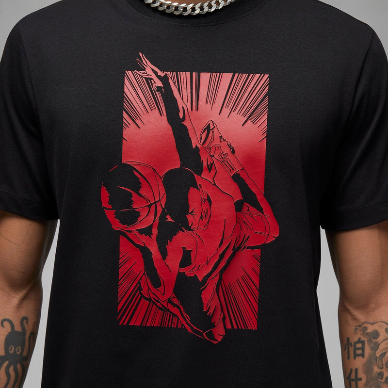 Jordan Air Jordan Graphic T-Shirt 'Black Red' FB7462-010 outlook