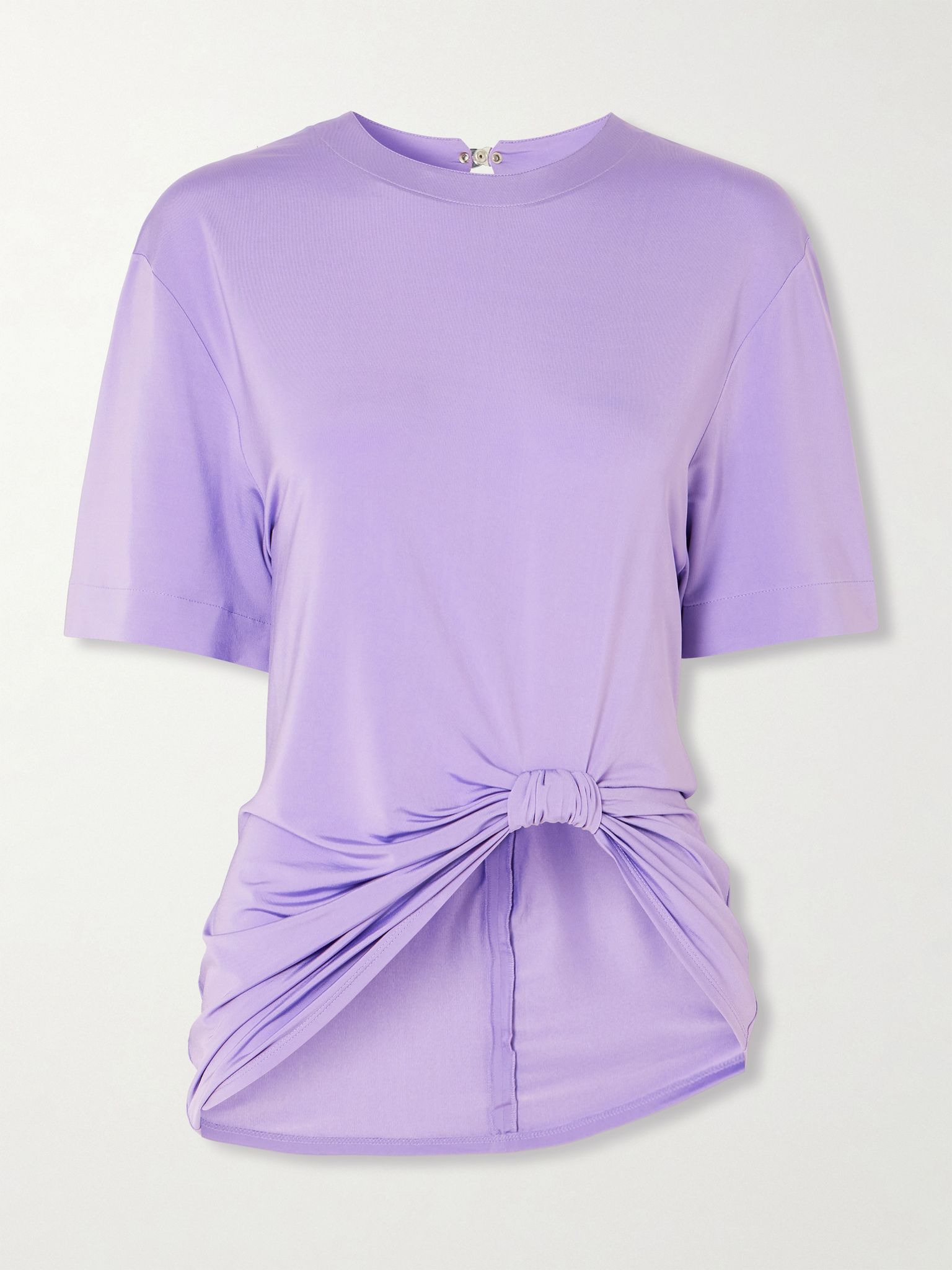 Knotted stretch-jersey T-shirt Purple - 1