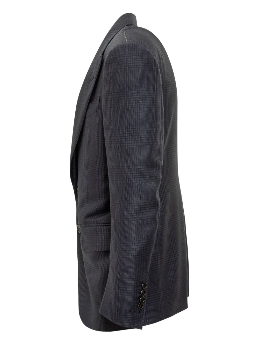 checked two-button jacket - 3