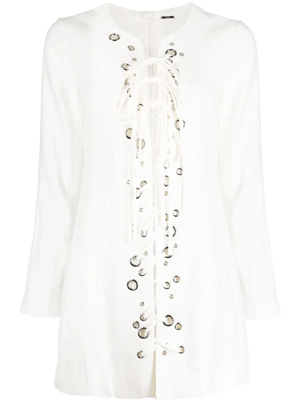 eyelet-detail lace-up tunic - 1