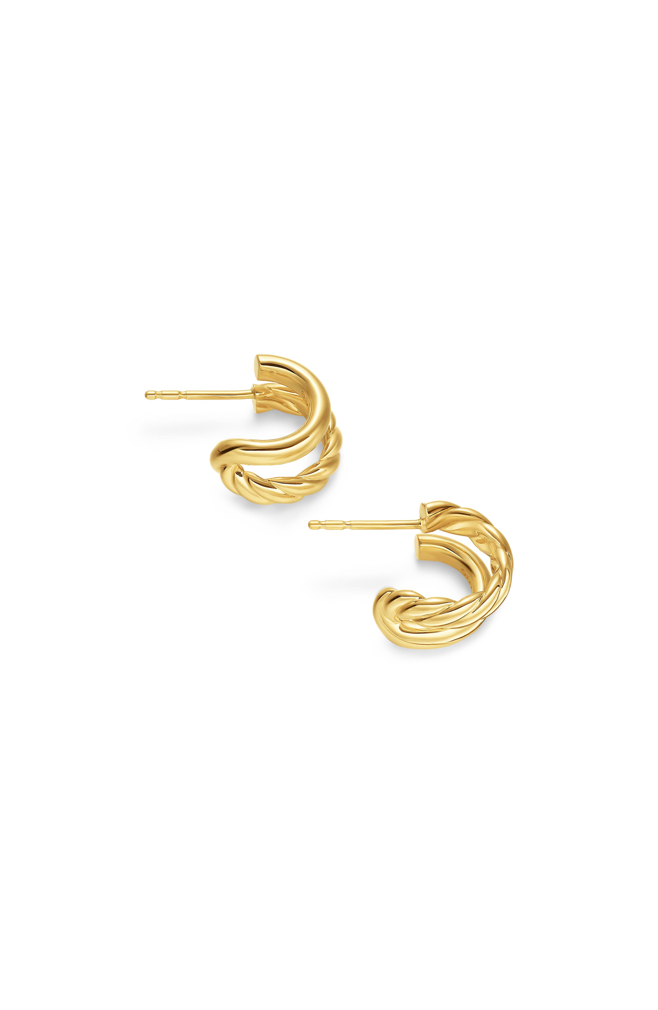 David Yurman DY Mercer® Double Hoop Huggie Earrings in 18K Yellow Gold, 7.8mm at Nordstrom - 5