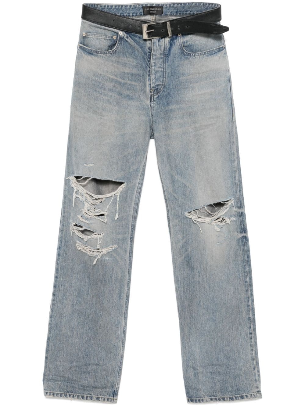 integrated-belt jeans - 1