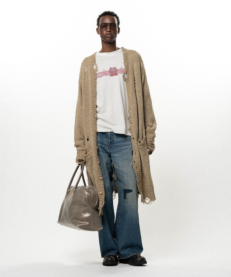 Damaged Low Gauge Long Cardigan 19