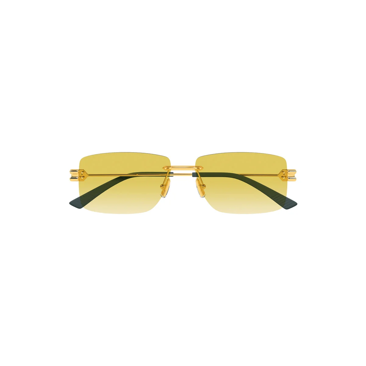 RECTANGULAR METAL SUNGLASSES (GOLD/YELLOW) - 1