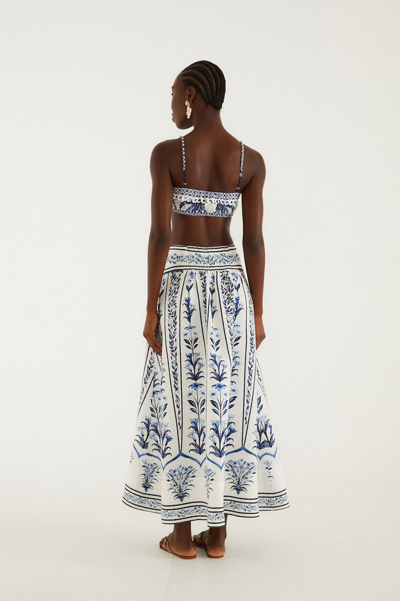 Off-White Flowers Arch Euroflax Premium Linen Maxi Skirt 3