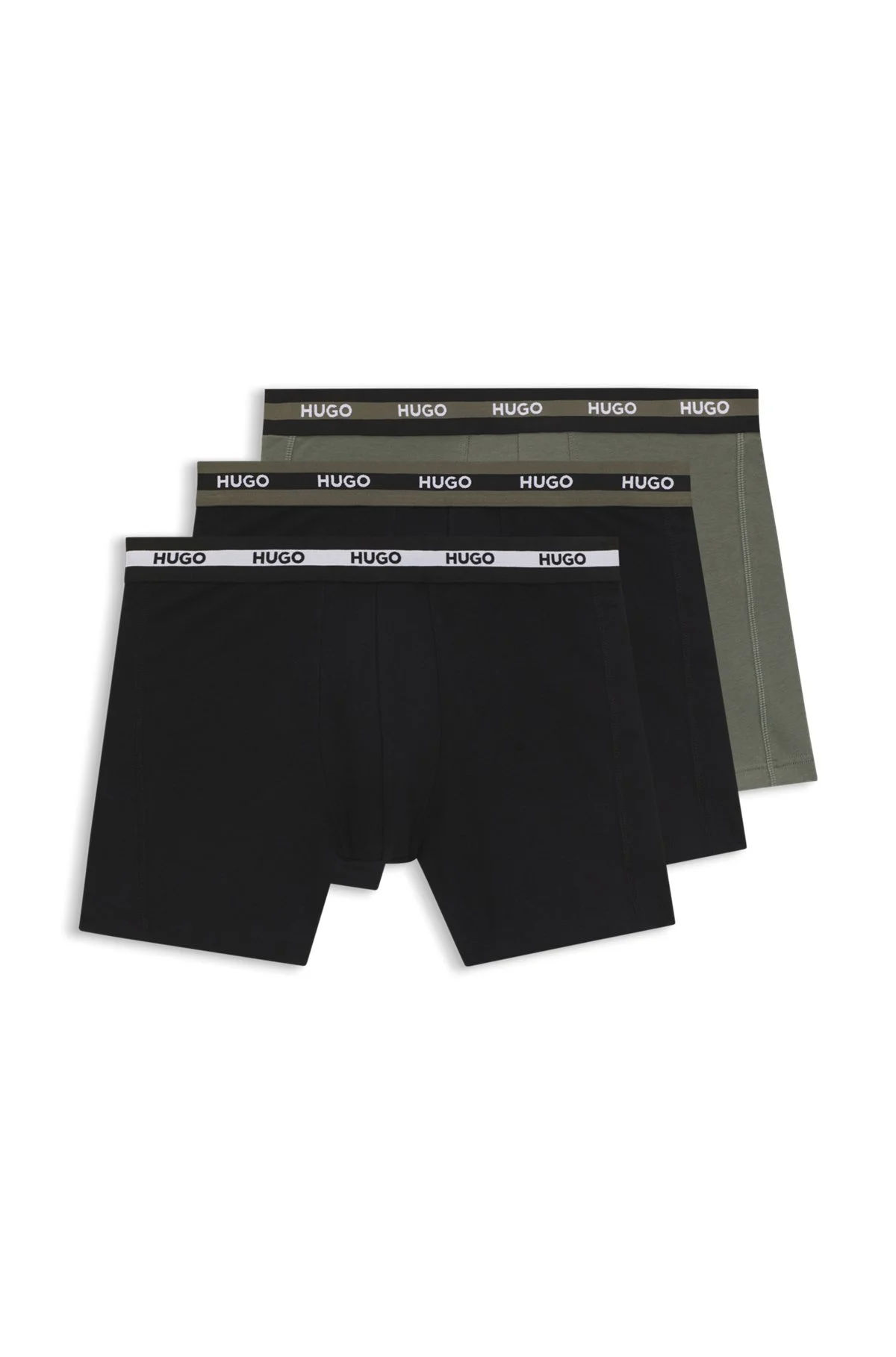 THREE-PACK OF BRANDED BOXER BRIEFS IN STRETCH COTTON - 1