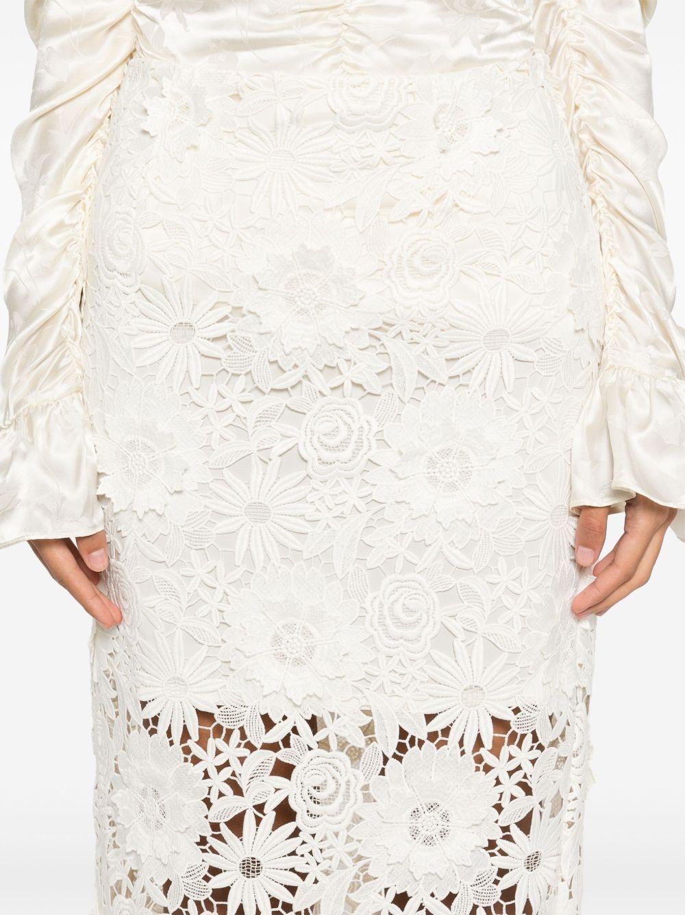 3D lace pencil skirt - 5