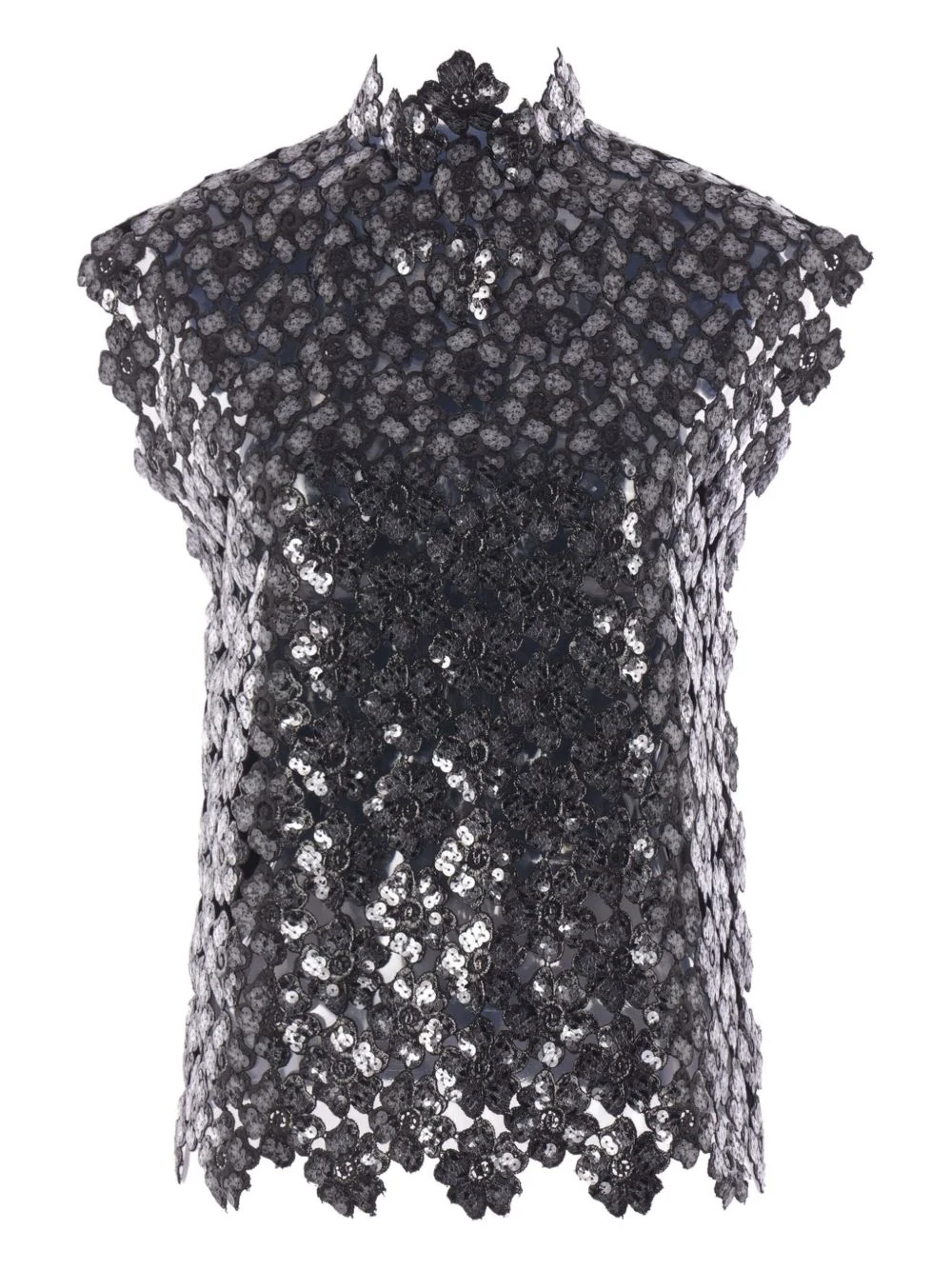 floral appliqué top - 1