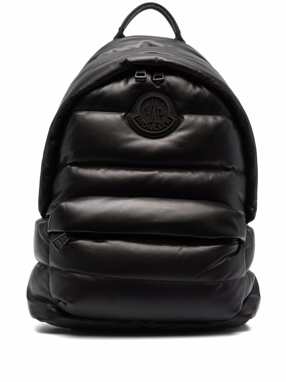 logo-patch padded backpack - 1