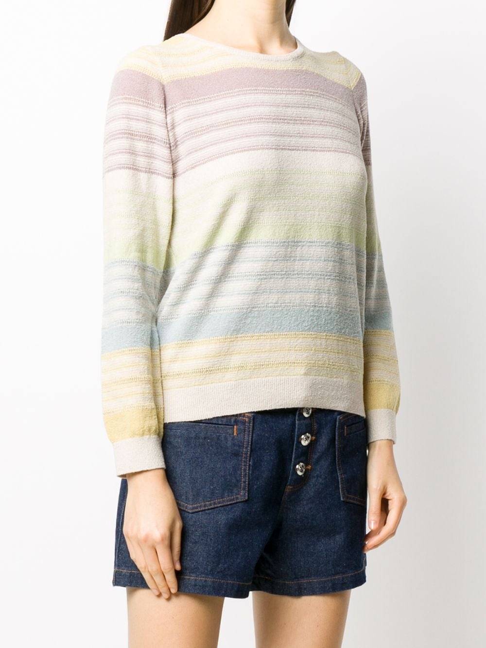 striped knitted jumper - 3